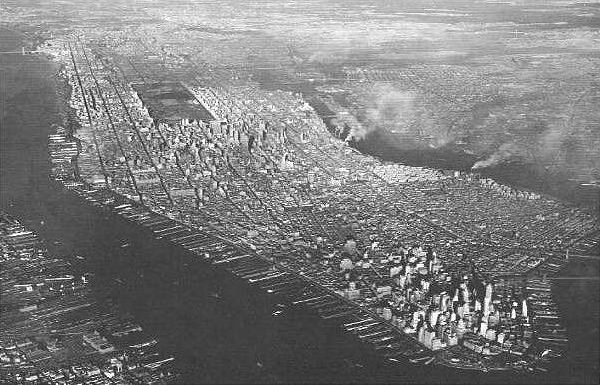 Manhattan from the air, 1949